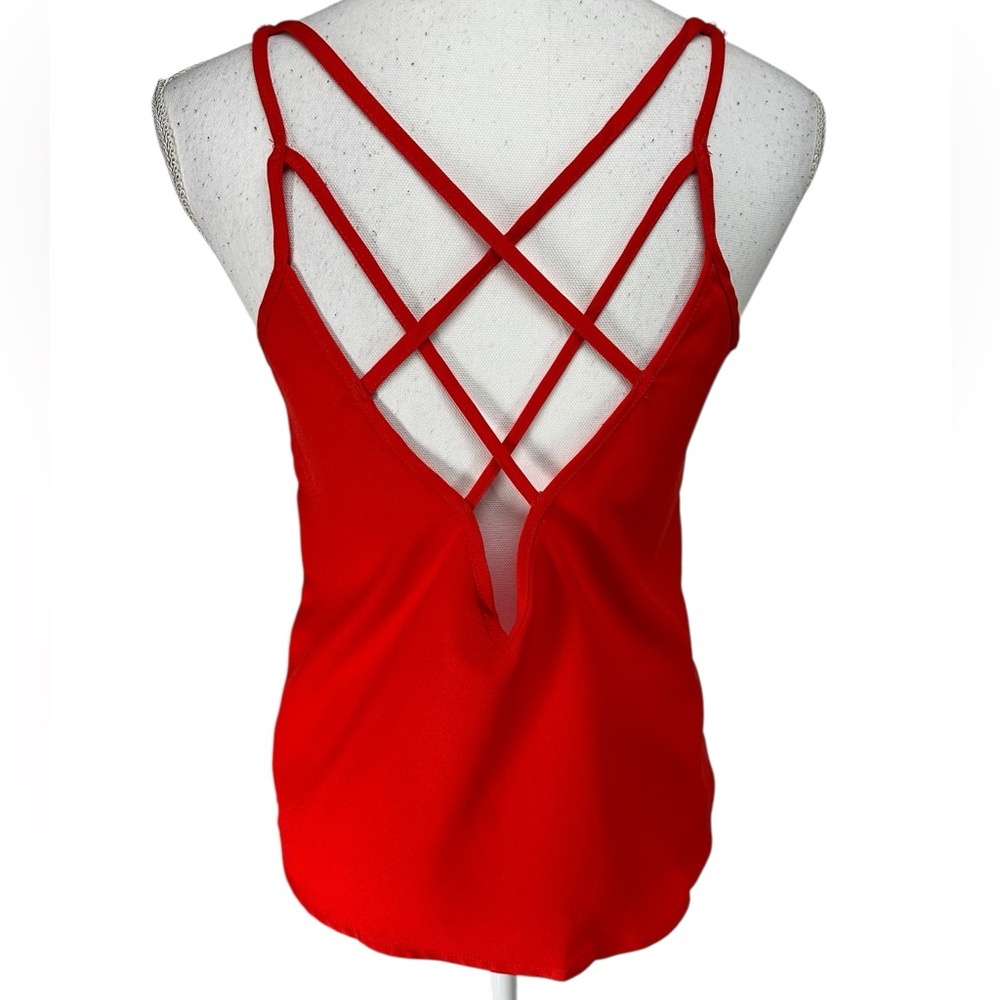 Red Strappy Back Tank Top / Small / Boho Fairy Emo Goth Summer Vacation